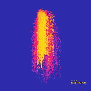 Chaotic particles in empty space. Dynamic background. Vector illustartion. Illustrazione stock