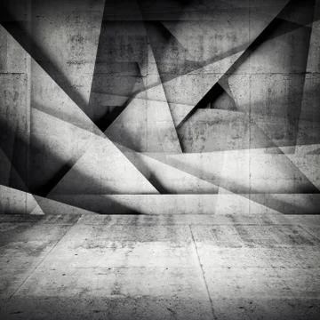 Chaotic polygonal relief pattern on concrete wall Stock Illustration
