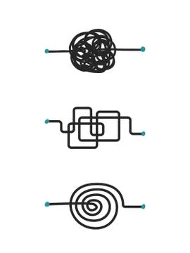 Chaotic process line doodle sketch vector isolated Stock Illustration