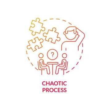 Chaotic process red gradient concept icon Illustration