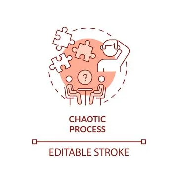 Chaotic process terracotta concept icon Stock Illustration