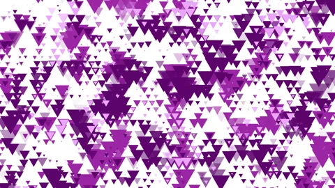 Chaotic purple triangle pattern on white background Stock Footage 333134403