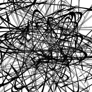 Chaotic random curved lines. Abstract artistic pattern, background Illustrazione stock