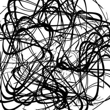 Chaotic random curved lines. Abstract artistic pattern, background Illustrazione stock