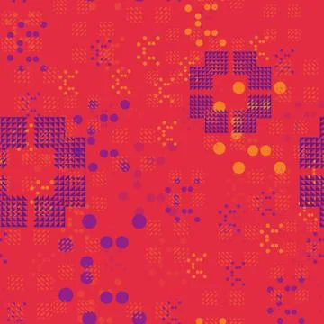 Chaotic random geometry seamless pattern Stock Illustration