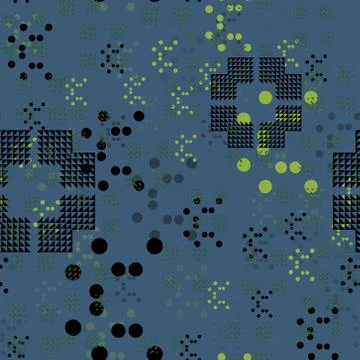 Chaotic random geometry seamless pattern Stockillustratie