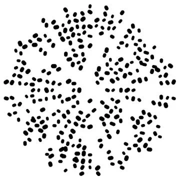 Chaotic random scattered shapes. Abstract geometric pattern Illustrazione stock