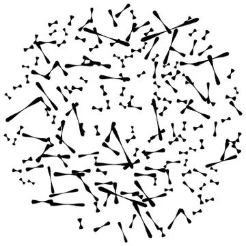 Chaotic random scattered shapes. Abstract geometric pattern Stock Illustration