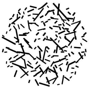 Chaotic random scattered shapes. Abstract geometric pattern Stock Illustration
