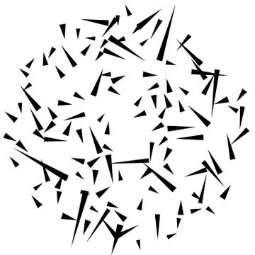 Chaotic random scattered shapes. Abstract geometric pattern Illustrazione stock
