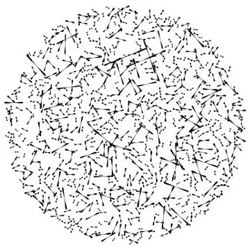 Chaotic random scattered shapes. Abstract geometric pattern Illustrazione stock