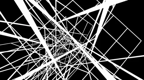 Chaotic Random White Lines Abstract Motion Black Background Vidéo