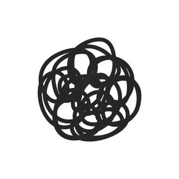 Chaotic scribble line isolated on white background Illustrazione stock
