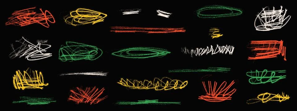 Chaotic scribble with paint chalk and expressive scratch for poster or creative Stock Illustration