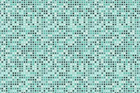 Chaotic seamless pattern of multicolored circles on blue background Stock Illustration