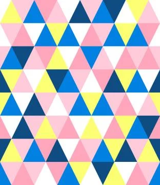Chaotic seamless pattern of multicolored reticulate triangles. Stock Illustration