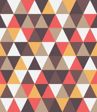 Chaotic seamless pattern of multicolored reticulate triangles. Stock Illustration