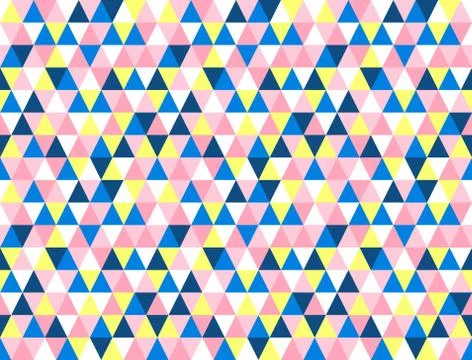 Chaotic seamless pattern of multicolored reticulate triangles. Stock Illustration