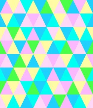 Chaotic seamless pattern of multicolored reticulate triangles. Stock Illustration