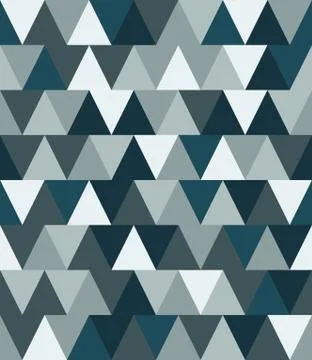 Chaotic seamless pattern of multicolored reticulate triangles. Stock Illustration