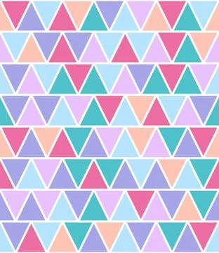 Chaotic seamless pattern of multicolored reticulate triangles. Stock Illustration