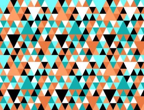Chaotic seamless pattern of multicolored reticulate triangles. Stock Illustration