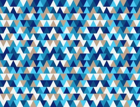 Chaotic seamless pattern of multicolored reticulate triangles. Illustrazione stock