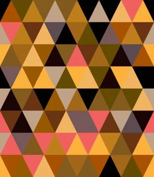 Chaotic seamless pattern of multicolored reticulate triangles. Stock Illustration