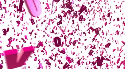Chaotic spinning  pink 3d letters "LOVE", Latin alphabet. Seamless loop. Stock Footage 63366751