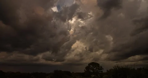 Chaotic Storm Clouds Boiling (2160p 25fps) Stock Footage 248171323