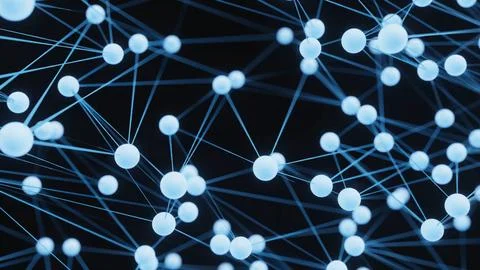 Chaotic structure plexus network node mesh background. Abstract and science.. Stock Illustration