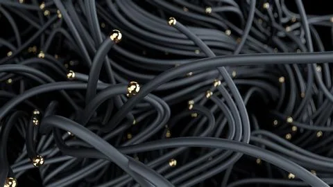 Chaotic tech visuals, Intricate network design featuring contrasting textures Stock Illustration