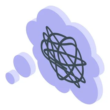 Chaotic thought bubble representing confusion and lack of clarity Stock Illustration