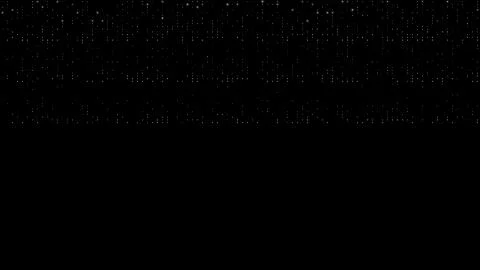 Chaotic top-down dot filling, punched card effect monochrome on black backg.. Stock Illustration
