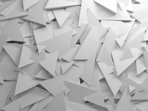 Chaotic triangles pattern on wall, 3d 스톡 일러스트