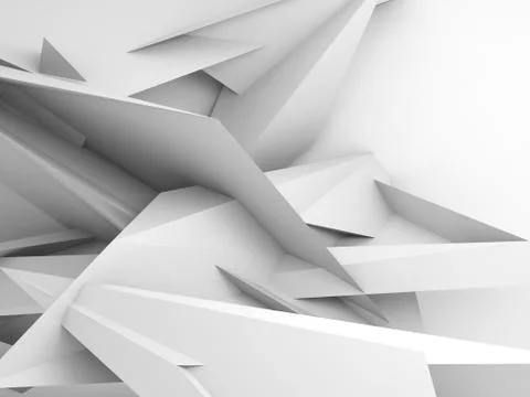 Chaotic triangular pattern, 3d rendering illustration イラスト素材