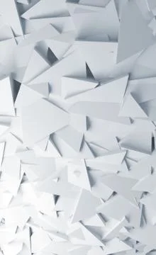 Chaotic triangular pattern on wall, 3d illustration Illustrazione stock