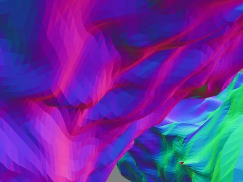 Chaotic triangular surface, 3d rendering illustration Ilustração Stock