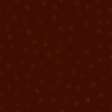 Chaotic vector colored doodle hearts seamless pattern - for Valentine's day Stock Illustration