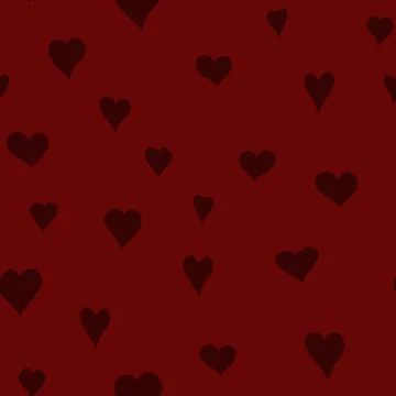 Chaotic vector red doodle hearts seamless pattern - for Valentine's day Stock Illustration