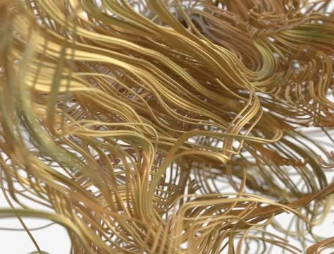 Chaotic volume lines. Abstract 3d illustration. Digital network concept. 스톡 일러스트