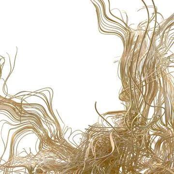 Chaotic volume lines. Abstract 3d illustration. Digital network concept. Stock Illustration