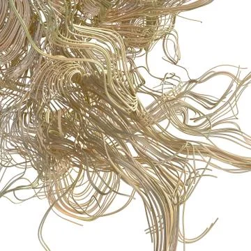 Chaotic volume lines. Abstract 3d illustration. Digital network concept. Stock Illustration