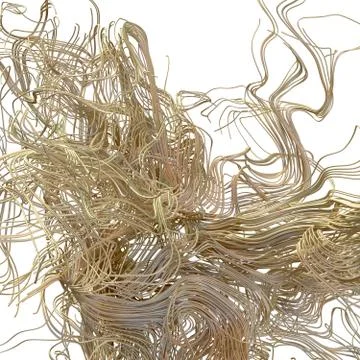 Chaotic volume lines. Abstract 3d illustration. Digital network concept. 스톡 일러스트