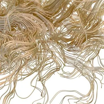 Chaotic volume lines. Abstract 3d illustration. Digital network concept. Stock Illustration