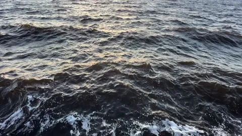 Chaotic waves on dark sea Stock Footage 287166818