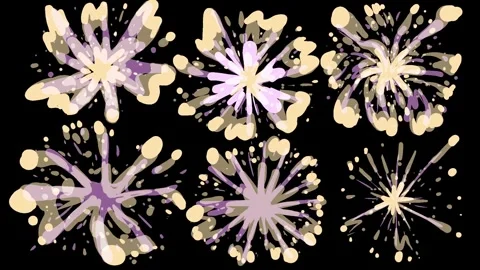 Chaotic white liquid splashes on a black background. Hand-drawn bright ink blots Stock Footage 339021171