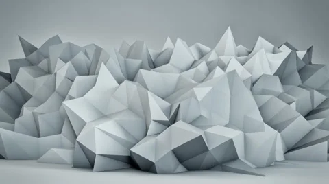 Chaotic white surface 3D render loop 4k UHD (3840x2160) Stock Footage 63149576