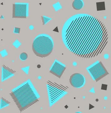 Chaotic Zigzag, wave, circle, plus, cross of swatches memphis seamles pattern Stockillustratie