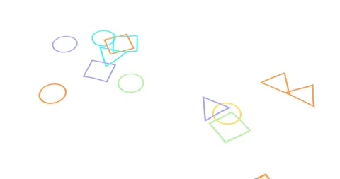 Chaotically disorganized geometry shapes transformed to ordered. The concept of Stock Footage 249790160